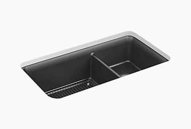 Graphite dark double kitchen sink
